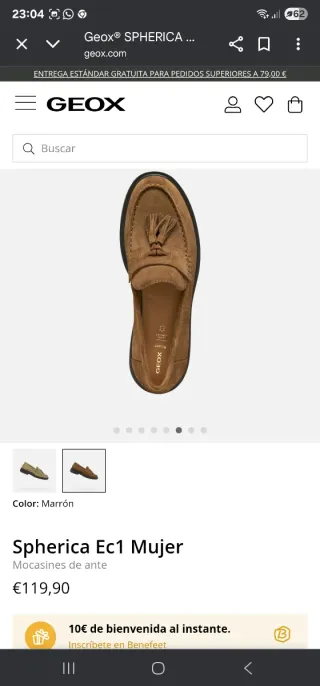 Zapatos Geox Spherica Ec1 Mujer Marrón