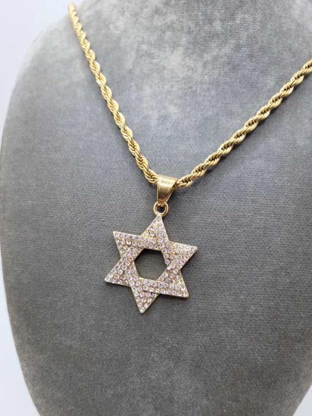 Colgante Estrella de David Dorado