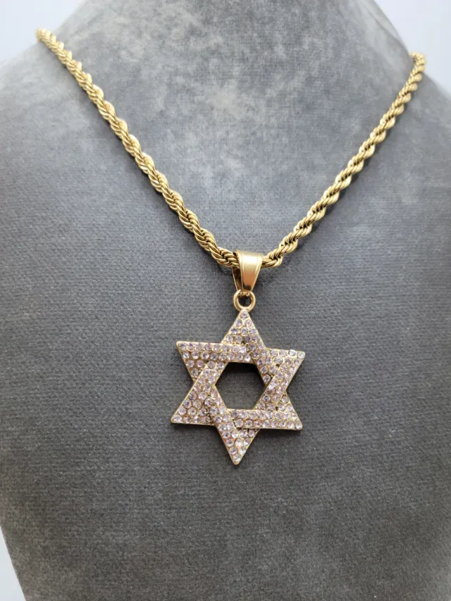 Colgante Estrella de David Dorado