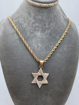 Colgante Estrella de David Dorado