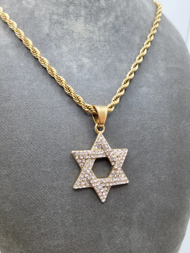 Colgante Estrella de David Dorado
