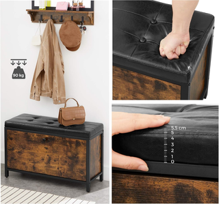 Panca Scarpiera, Panchina Imbottita con Cassetto e