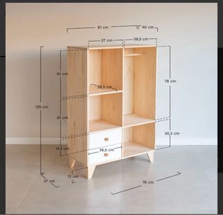 Armario infantil Sklum madera y mimbre