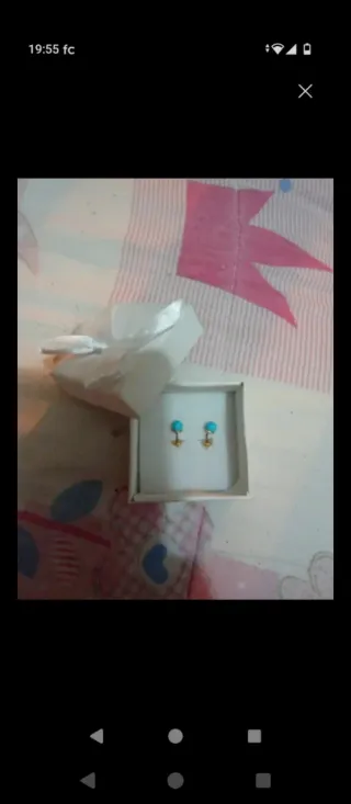 Pendientes coral bebé oro turquesa