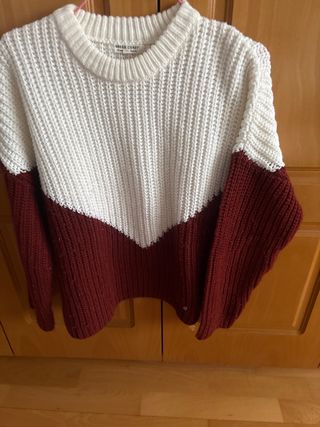 Jersey Green Coast Lana Blanco y Rojo