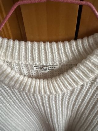 Jersey Green Coast Lana Blanco y Rojo