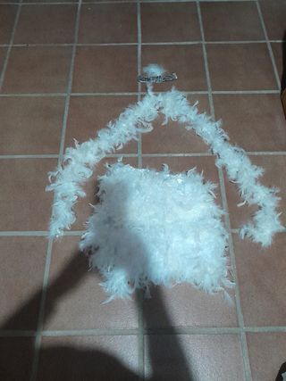 Disfraz Carnaval Blanco Plumas Talla Única