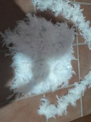 Disfraz Carnaval Blanco Plumas Talla Única