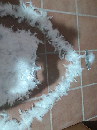 Disfraz Carnaval Blanco Plumas Talla Única