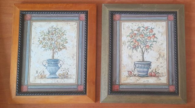 2 Cuadros árbol frutal en maceta