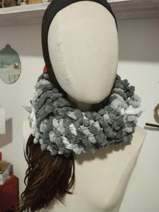 Sciarpa Infinity Grigio Bianco