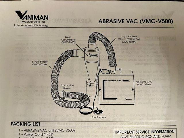 Abrasivo Vaniman Vac con accumulatore