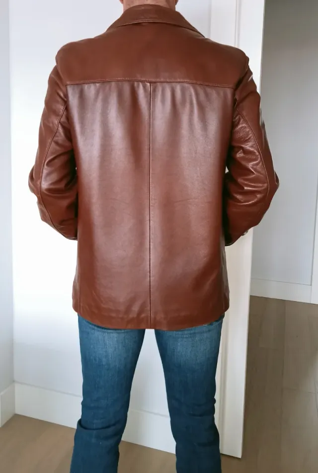 Chaqueta de piel marrón Talla 54