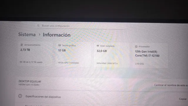 PC Gaming I7 12700 32GB RAM SSD+HDD RTX 3060 12 GB