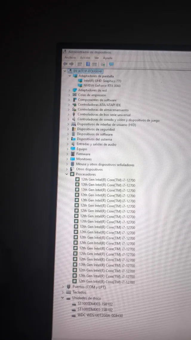 PC Gaming I7 12700 32GB RAM SSD+HDD RTX 3060 12 GB