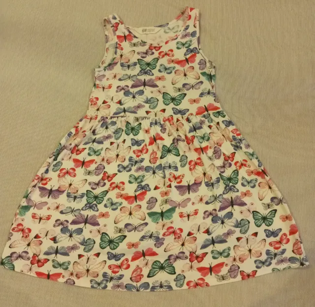 Vestido Verano Niña H&M Mariposas 6/8 Años