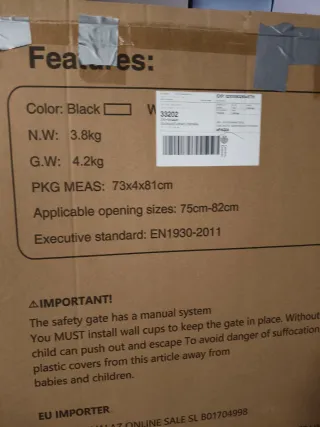 Barrera seguridad niños/perros negra