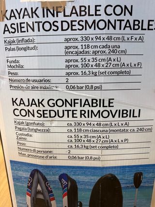Kayak hinchable Mistral desmontable