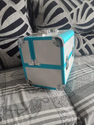 Maletín maquillaje BIFULL azul y plata