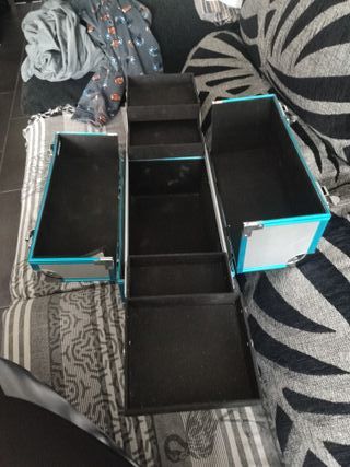 Maletín maquillaje BIFULL azul y plata