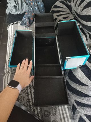 Maletín maquillaje BIFULL azul y plata