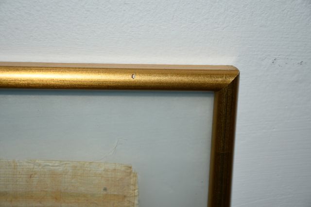 Cuadro con doble cristal con Papiro Egipcio Dorado