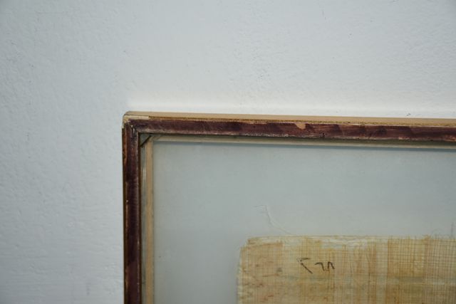 Cuadro con doble cristal con Papiro Egipcio Dorado