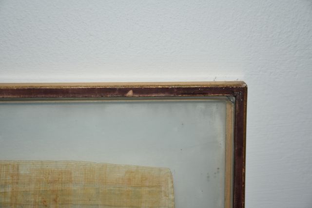 Cuadro con doble cristal con Papiro Egipcio Dorado