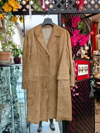 Cappotto in vera pelle vintage donna.