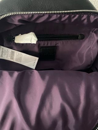 Mochila Desigual Mini Negra Bordada