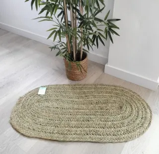 Tappeto Ovale in Esparto Naturale Stile Boho