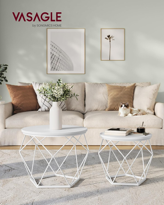 Tavolino da CaffÈ Rotondo, Set di 2 Tavolini ad In