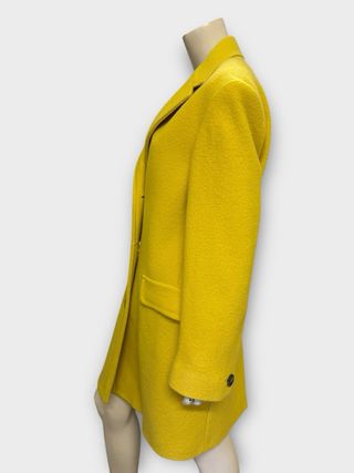 Cappotto lungo lana vergine monopetto giallo