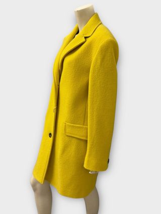 Cappotto lungo lana vergine monopetto giallo
