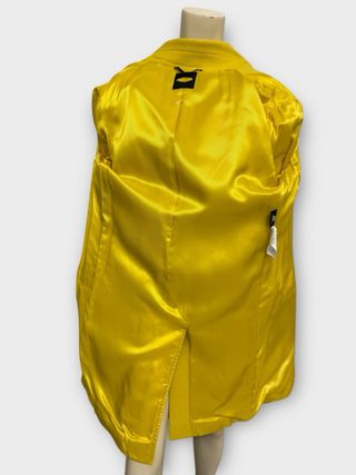 Cappotto lungo lana vergine monopetto giallo