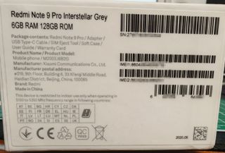 Xiaomi Redmi Note 9 Pro GRIGIO INTERSTELLARE