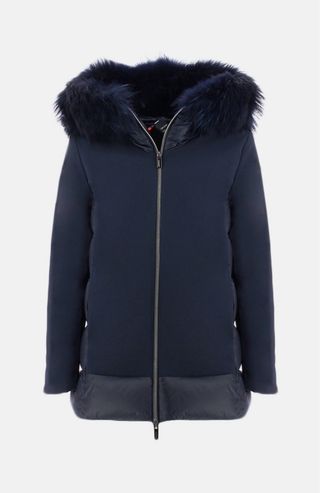 Parka RRD azul marino capucha pelo talla 40