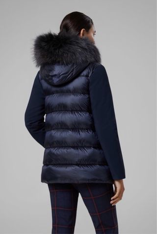 Parka RRD azul marino capucha pelo talla 40