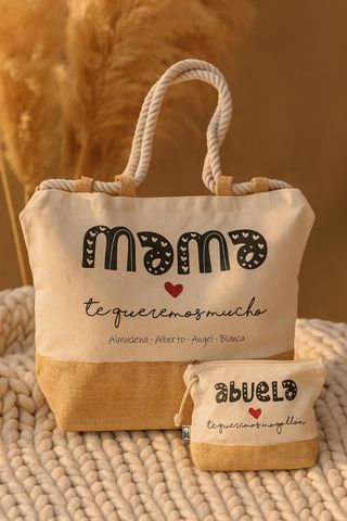 Set Bolso y Neceser Personalizado Mama Abuela