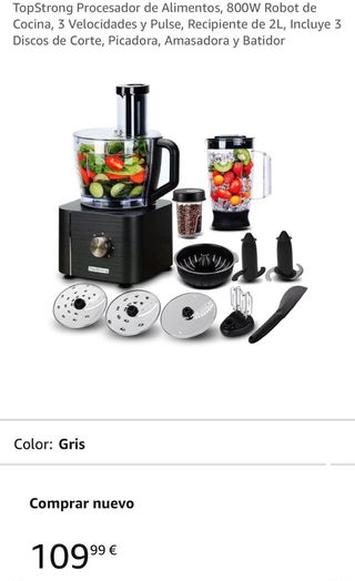 Procesador de Alimentos TopStrong 800W Gris