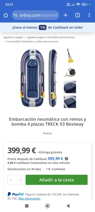 Barca hinchable Hydro-Force 3m 4 plazas