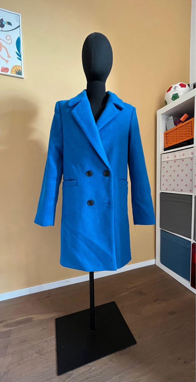 Cappotto donna blu doppio petto