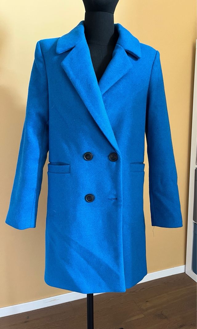 Cappotto donna blu doppio petto