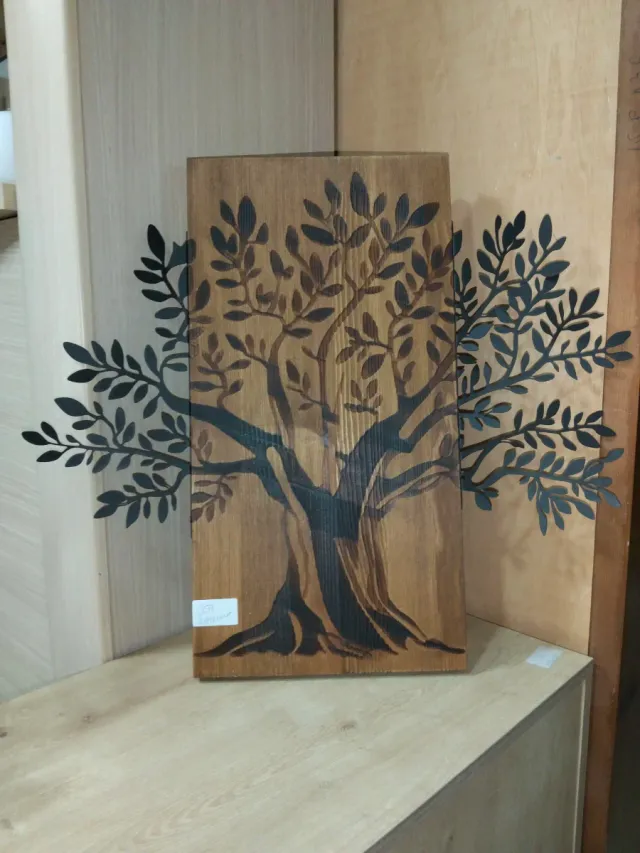 Decoración árbol madera y metal