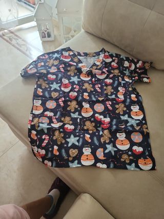 Camiseta Sanitaria Estampada Navidad