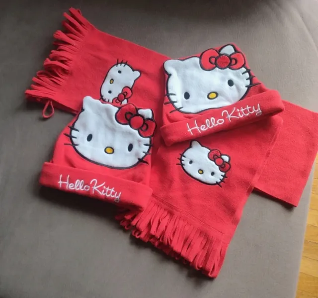 Bufandas y Gorros  Hello Kitty Rojo