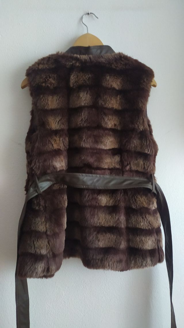Chaleco de piel y pelo, mujer, talla L
