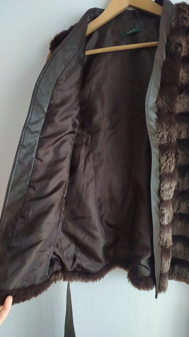 Chaleco de piel y pelo, mujer, talla L