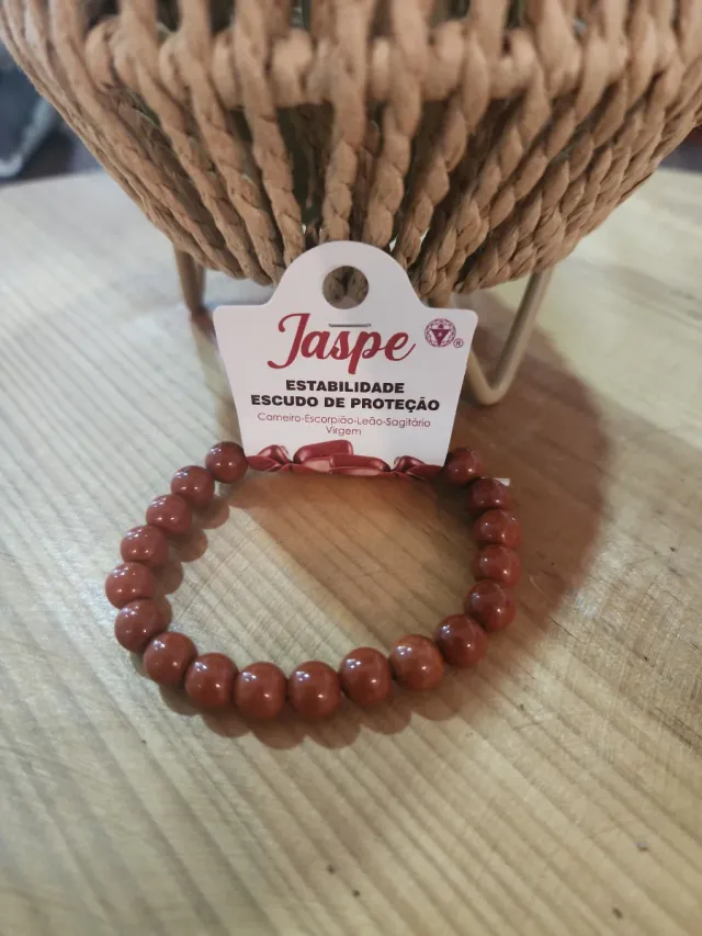 Pulseira Jaspe Vermelha Estabilidade Proteção