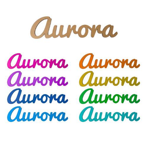 Targa con nome in legno personalizzata Aurora